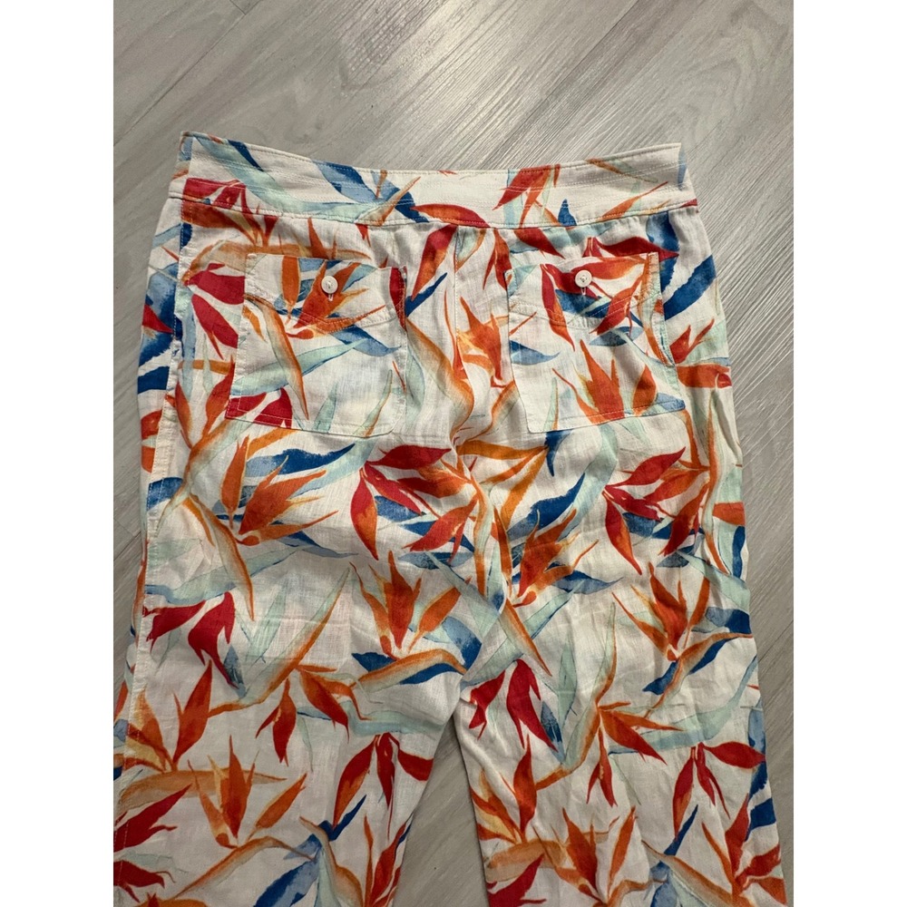 Tommy Bahama Pants Women Tropical Bird of Paradise Linen Blend Wide Leg Pants 6 - Picture 9 of 14